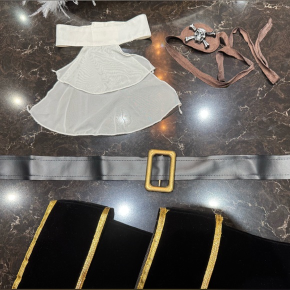 Kids Pirate Costume with Gold Trim - Picture 11 of 11